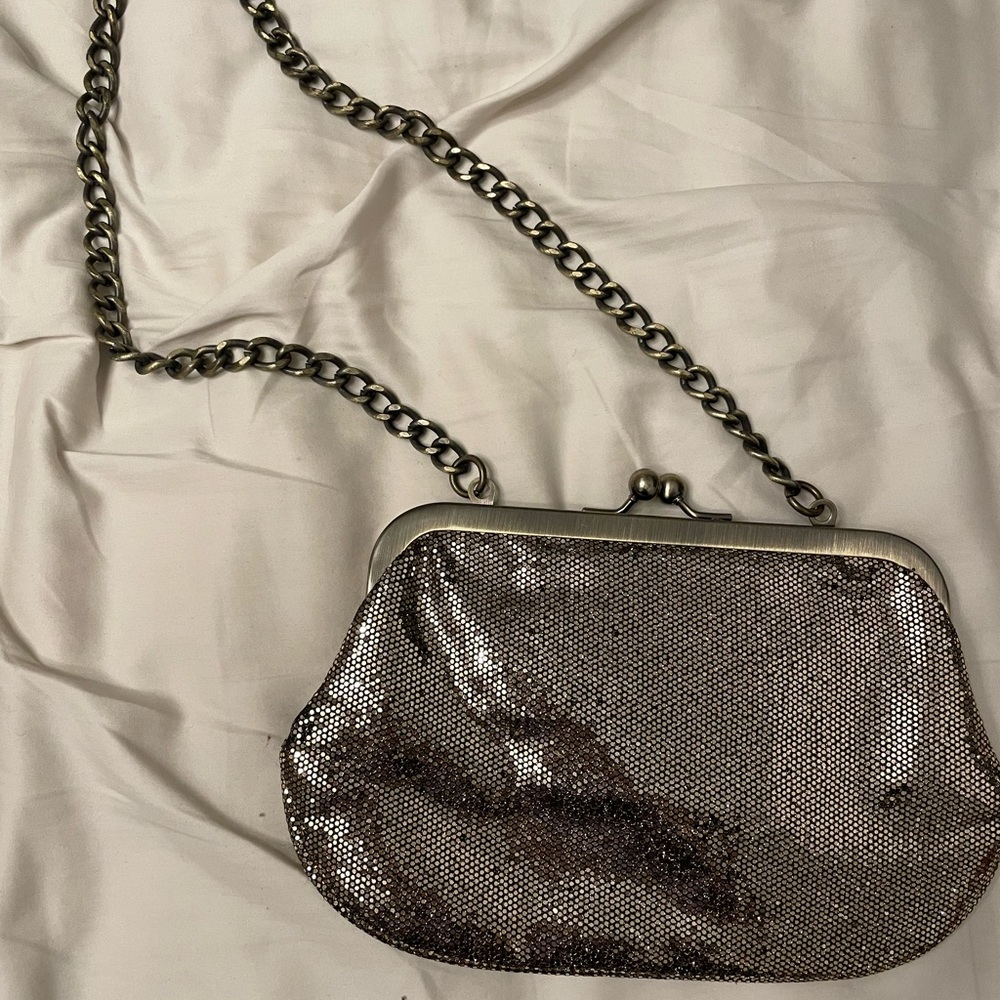 Glittery purse / clutch with chain strap